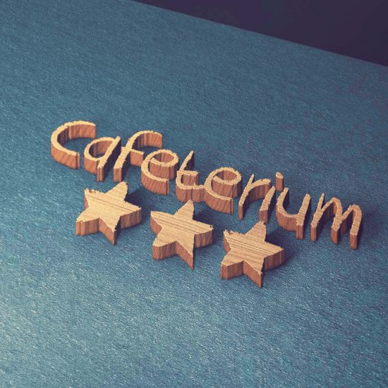 Cafeterium Logo 3D Holz